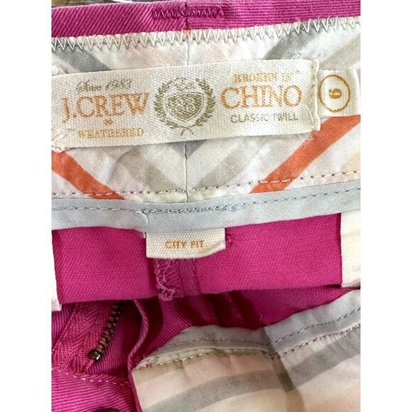 J. CREW Women's Cotton Broken-In Chino Mid-Rise Shorts Pink Size 6 - Picture 2 of 9